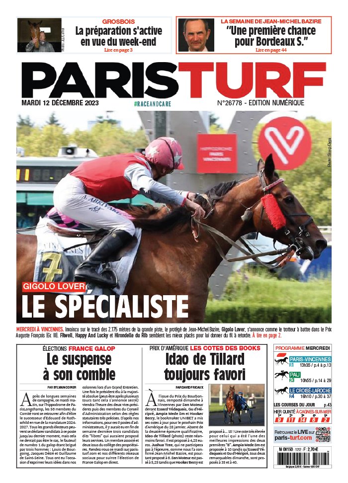 Paris turf annonces clearance trotteurs