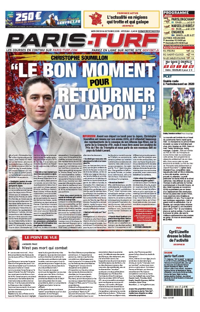 Paris Turf 16 octobre 2019 Abonnement Paris Turf Pas Cher avec le BOUQUET ePresse.fr