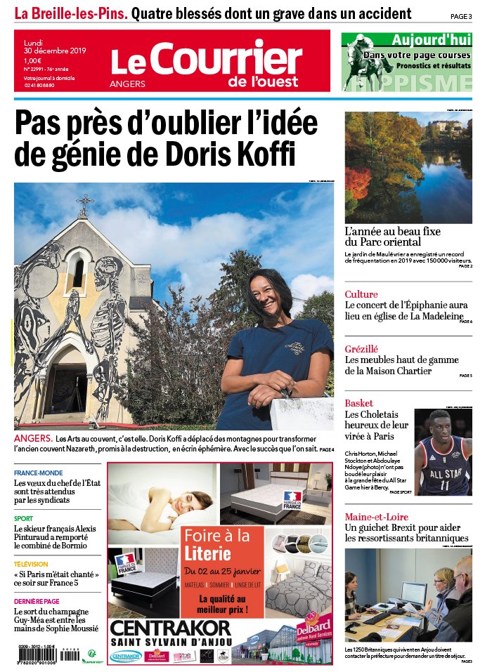 Le Courrier de L'Ouest 30 décembre 2019 Le Courrier de L'Ouest N°20191230 du 30 décembre 2019 à télécharger sur iPad
