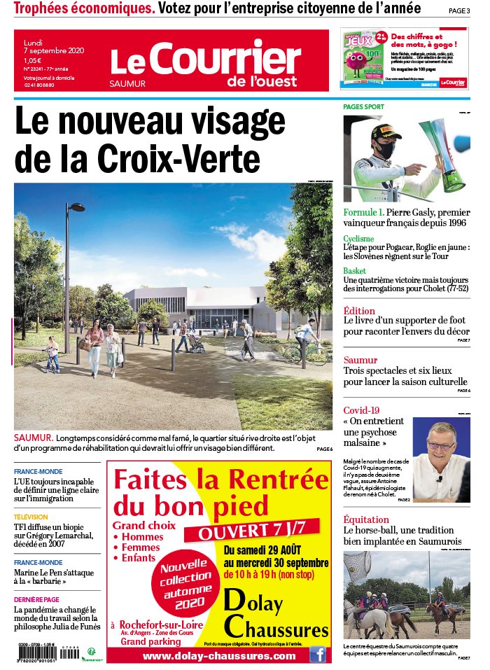 Le Courrier de L'Ouest N°20200907 du 07 septembre 2020 à télécharger ...