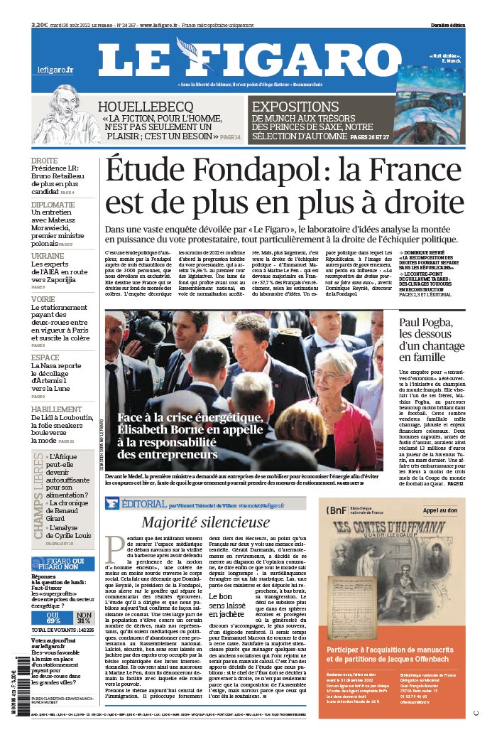 Le Figaro N°24267 du 30 août 2022 à télécharger sur iPad