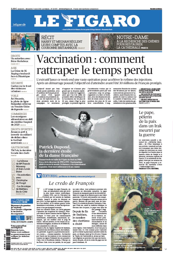 Le Figaro 06 mars 2021 Abonnement Le Figaro avec ePresse.fr