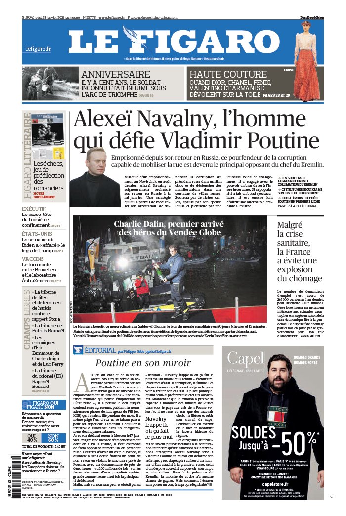 Le Figaro 28 janvier 2021 Abonnement Le Figaro avec ePresse.fr