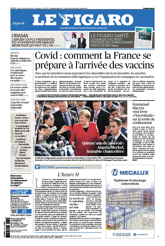 Le Figaro 23 novembre 2020 Abonnement Le Figaro avec ePresse.fr