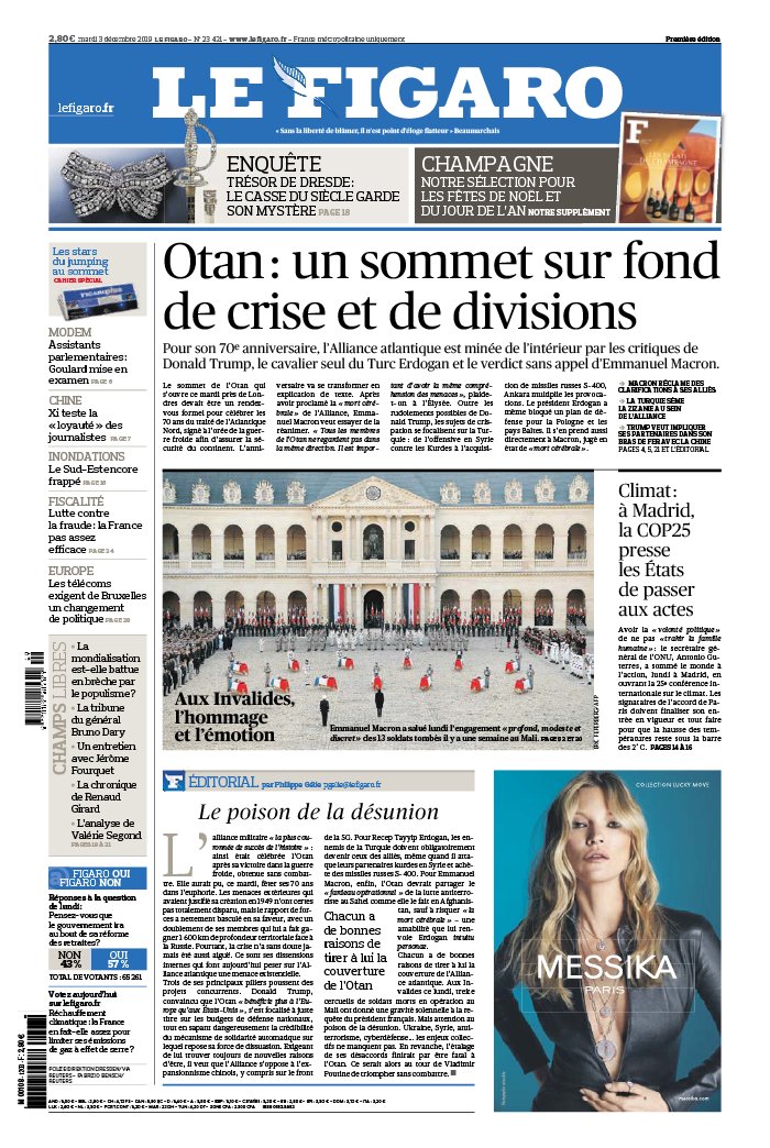 Le Figaro 03 décembre 2019 Le Figaro N°23421 du 03 décembre 2019 à télécharger sur iPad