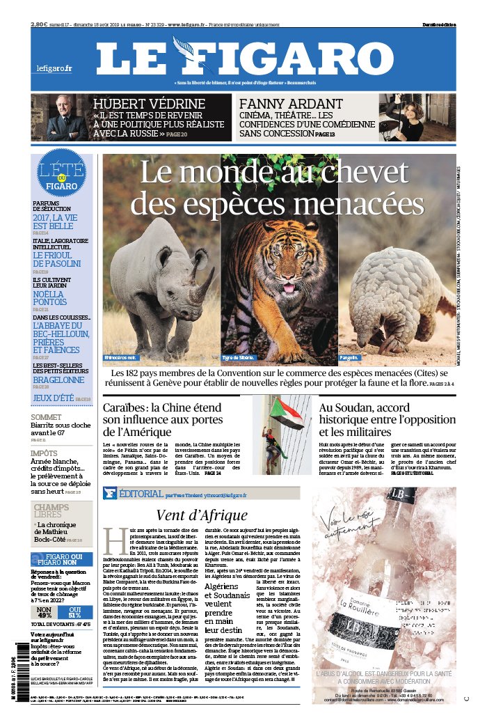Le Figaro 17 août 2019 Abonnement Le Figaro avec ePresse.fr