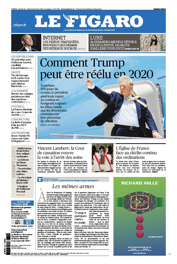 Le Figaro 29 juin 2019 Le Figaro N°23288 du 29 juin 2019 à télécharger sur iPad