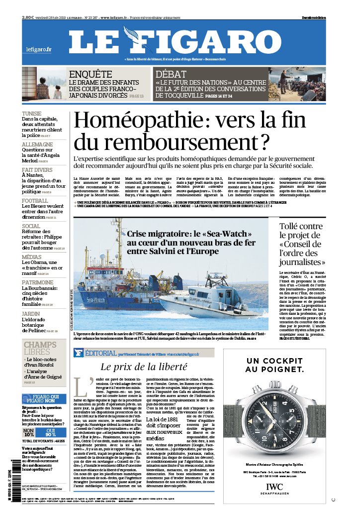 Le Figaro 28 juin 2019 Le Figaro N°23287 du 28 juin 2019 à télécharger sur iPad