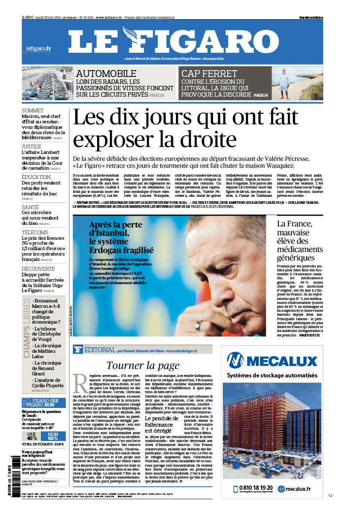 Le Figaro 25 juin 2019 Le Figaro N°23284 du 25 juin 2019 à télécharger sur iPad