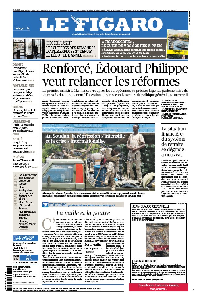 Le Figaro 12 juin 2019 Le Figaro N°23273 du 12 juin 2019 à télécharger sur iPad