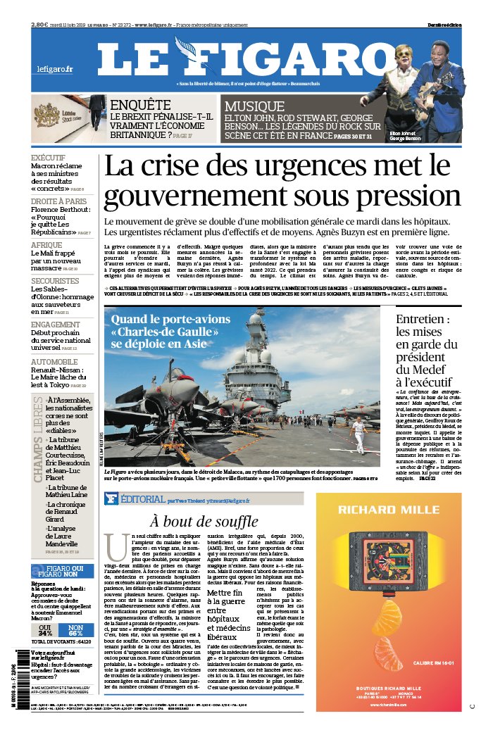 Le Figaro 11 juin 2019 Le Figaro N°23272 du 11 juin 2019 à télécharger sur iPad