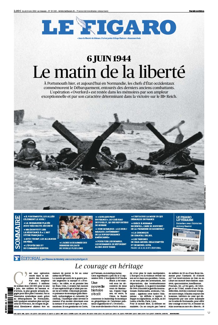 Le Figaro 06 juin 2019 Le Figaro N°23268 du 06 juin 2019 à télécharger sur iPad
