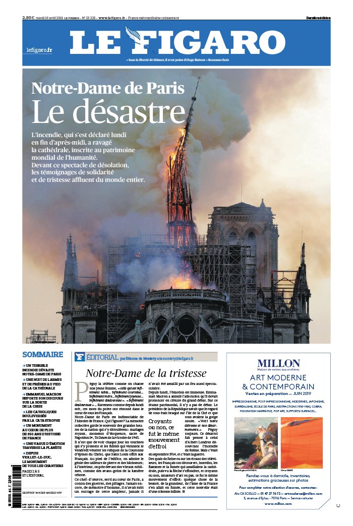 Le Figaro 16 avril 2019 Le Figaro N°23225 du 16 avril 2019 à télécharger sur iPad