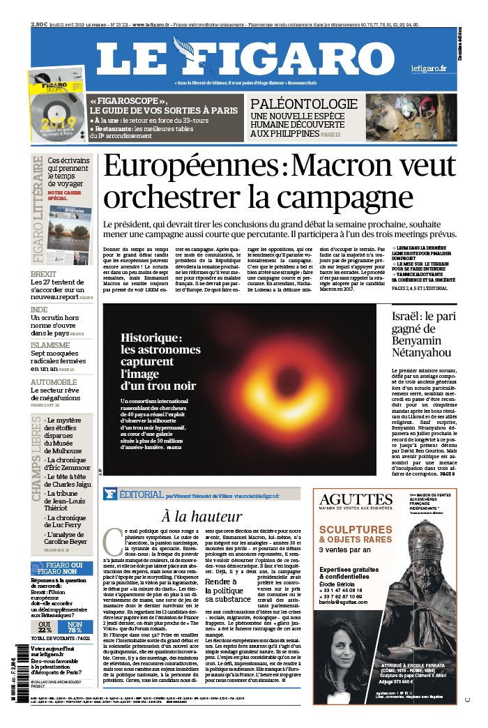 Le Figaro 11 avril 2019 Le Figaro N°23221 du 11 avril 2019 à télécharger sur iPad