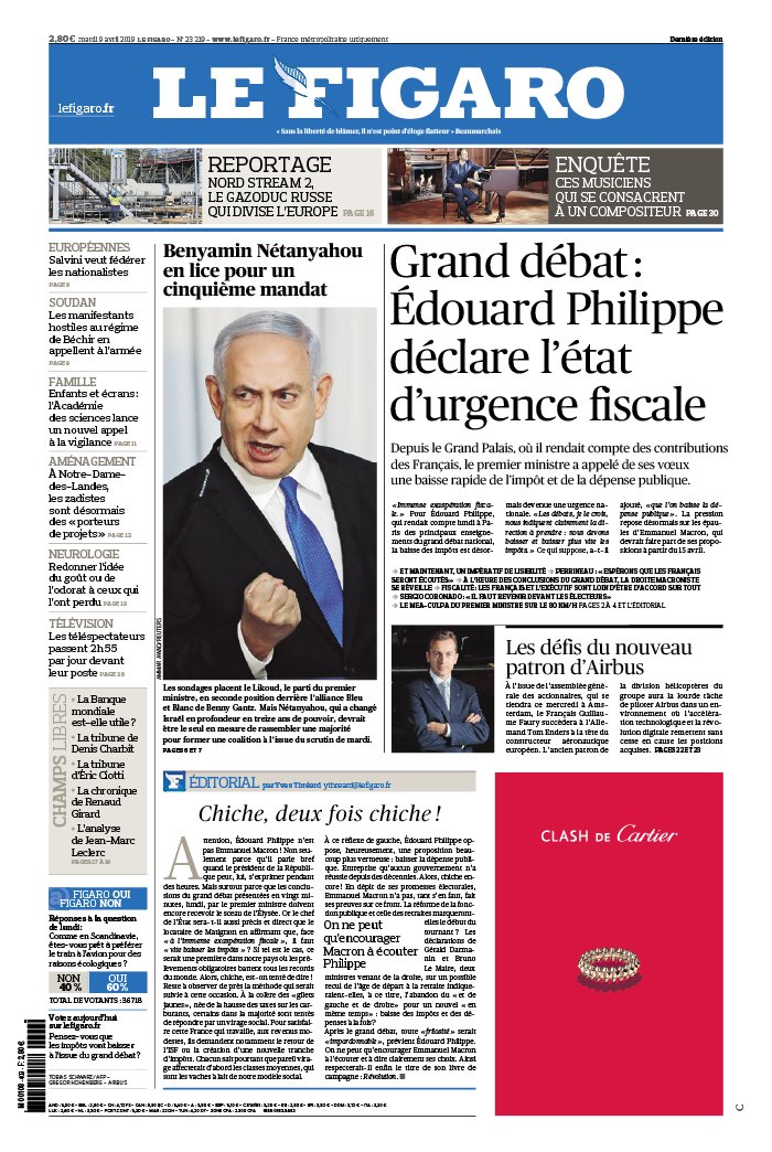 Le Figaro 09 avril 2019 Le Figaro N°23219 du 09 avril 2019 à télécharger sur iPad