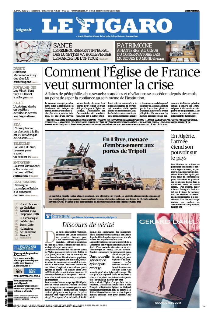 Le Figaro 06 avril 2019 Le Figaro N°23217 du 06 avril 2019 à télécharger sur iPad