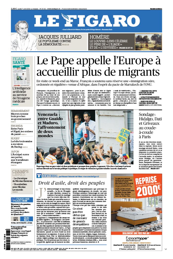 Le Figaro 01 avril 2019 Le Figaro N°23212 du 01 avril 2019 à télécharger sur iPad