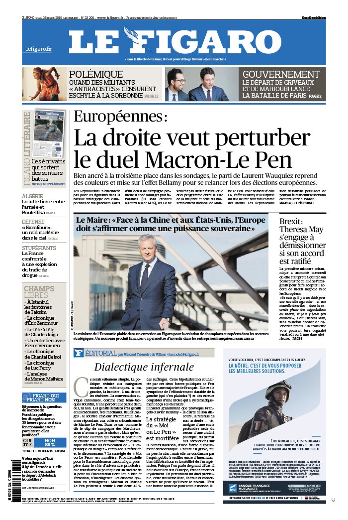 Le Figaro 28 mars 2019 Le Figaro N°23209 du 28 mars 2019 à télécharger sur iPad