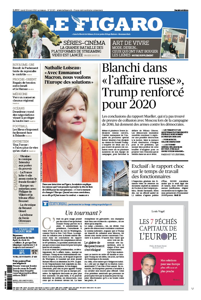 Le Figaro 26 mars 2019 Le Figaro N°23207 du 26 mars 2019 à télécharger sur iPad