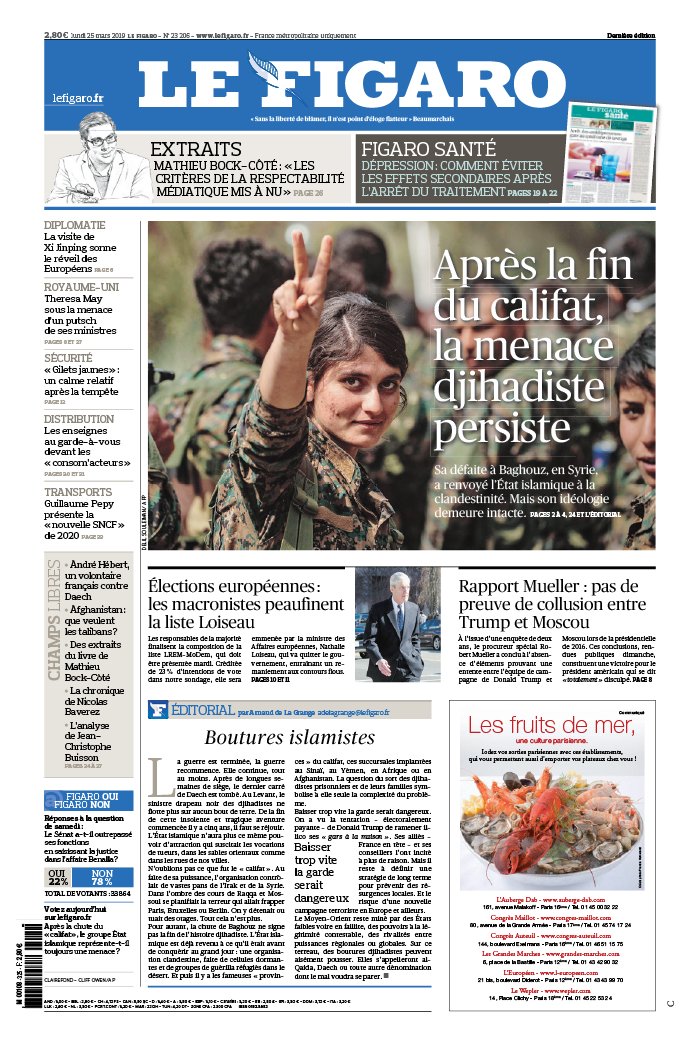 Le Figaro 25 mars 2019 Le Figaro N°23206 du 25 mars 2019 à télécharger sur iPad