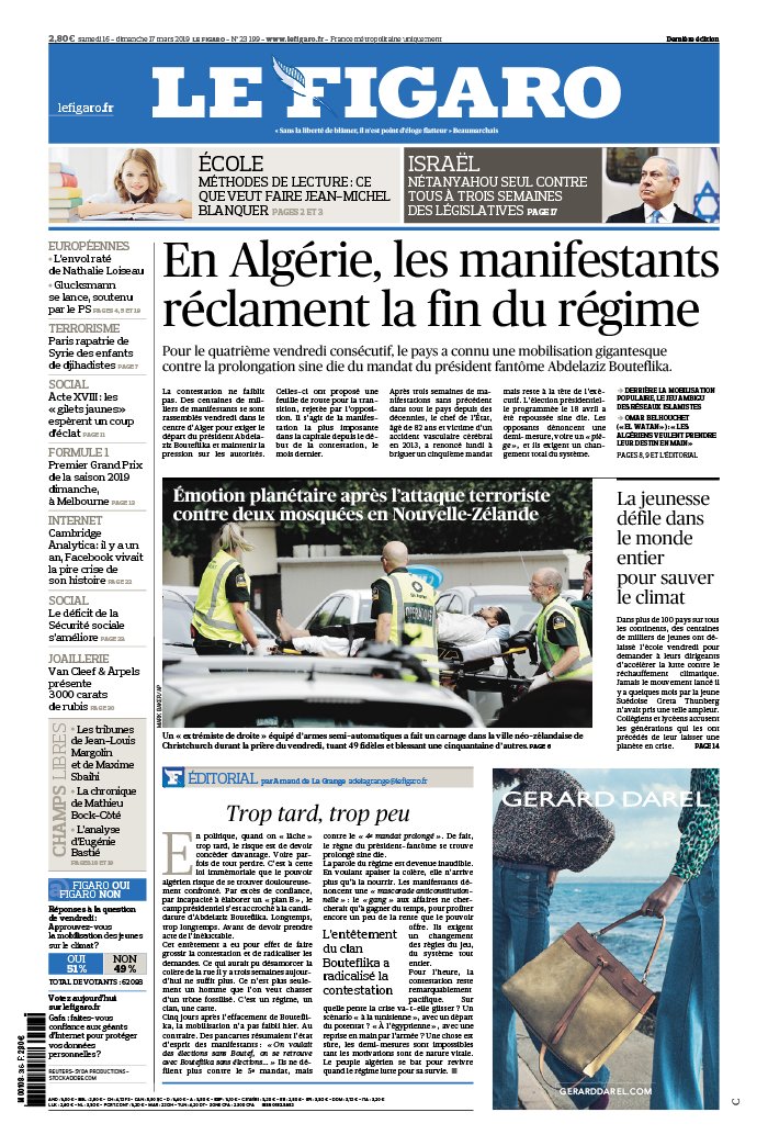Le Figaro 16 mars 2019 Le Figaro N°23199 du 16 mars 2019 à télécharger sur iPad