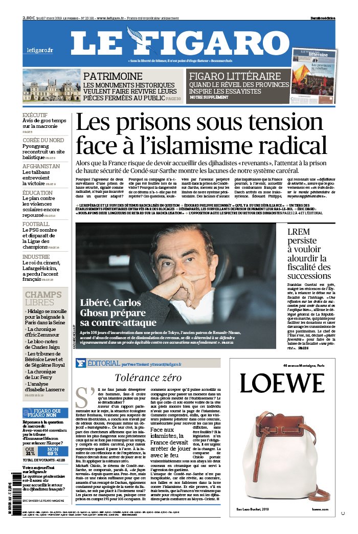 Le Figaro 07 mars 2019 Le Figaro N°23191 du 07 mars 2019 à télécharger sur iPad