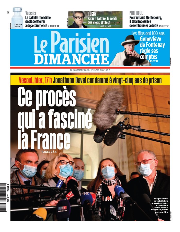 Le Parisien 22 novembre 2020 Le Parisien N°20201122 du 22 novembre 2020 à télécharger sur iPad