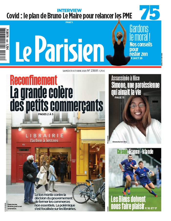 Le Parisien 31 octobre 2020 Le Parisien N°20201031 du 31 octobre 2020 à télécharger sur iPad