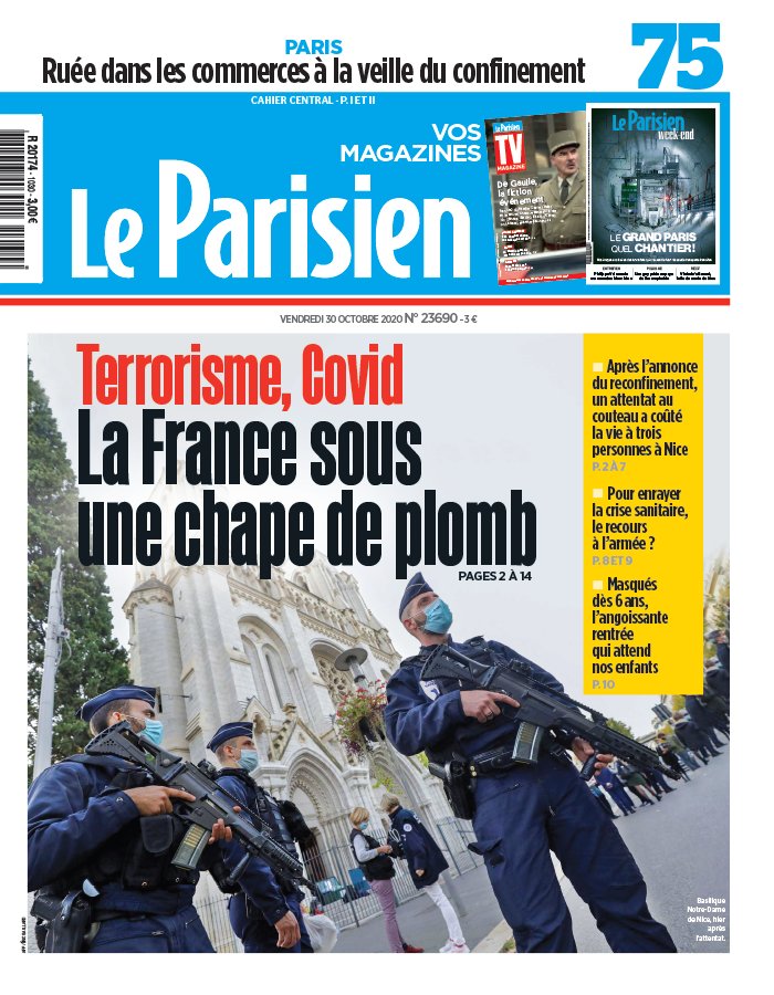 Le Parisien 30 octobre 2020 Le Parisien N°20201030 du 30 octobre 2020 à télécharger sur iPad