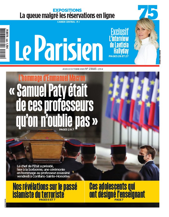 Le Parisien 22 octobre 2020 Le Parisien N°20201022 du 22 octobre 2020 à télécharger sur iPad