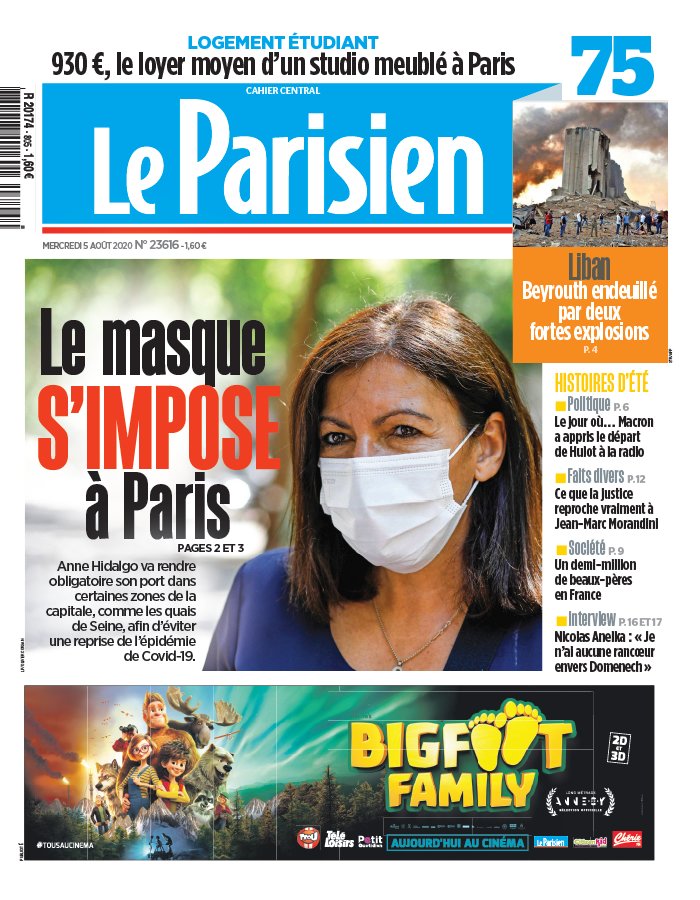 Le Parisien 05 août 2020 Abonnement Le Parisien Pas Cher avec le BOUQUET INFO ePresse.fr