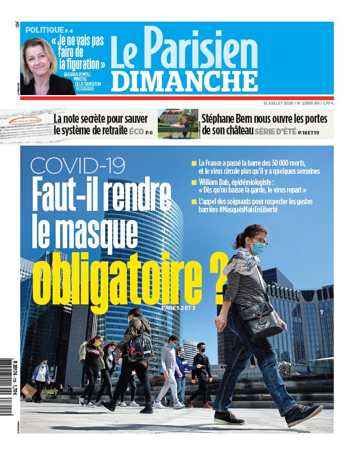 Le Parisien 12 juillet 2020 Le Parisien N°20200712 du 12 juillet 2020 à télécharger sur iPad