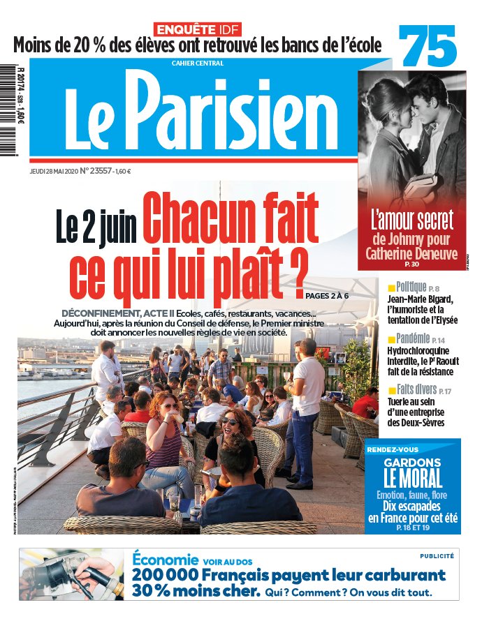Le Parisien 28 mai 2020 Le Parisien N°20200528 du 28 mai 2020 à télécharger sur iPad