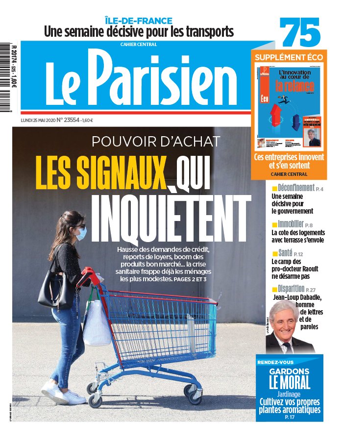 Le Parisien 25 mai 2020 Le Parisien N°20200525 du 25 mai 2020 à télécharger sur iPad