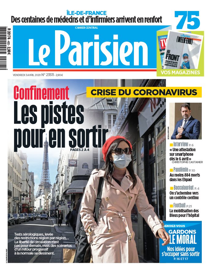 Le Parisien 03 avril 2020 Le Parisien N°20200403 du 03 avril 2020 à télécharger sur iPad