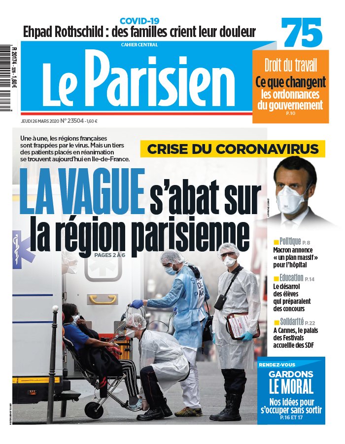 Le Parisien 26 mars 2020 Le Parisien N°20200326 du 26 mars 2020 à télécharger sur iPad