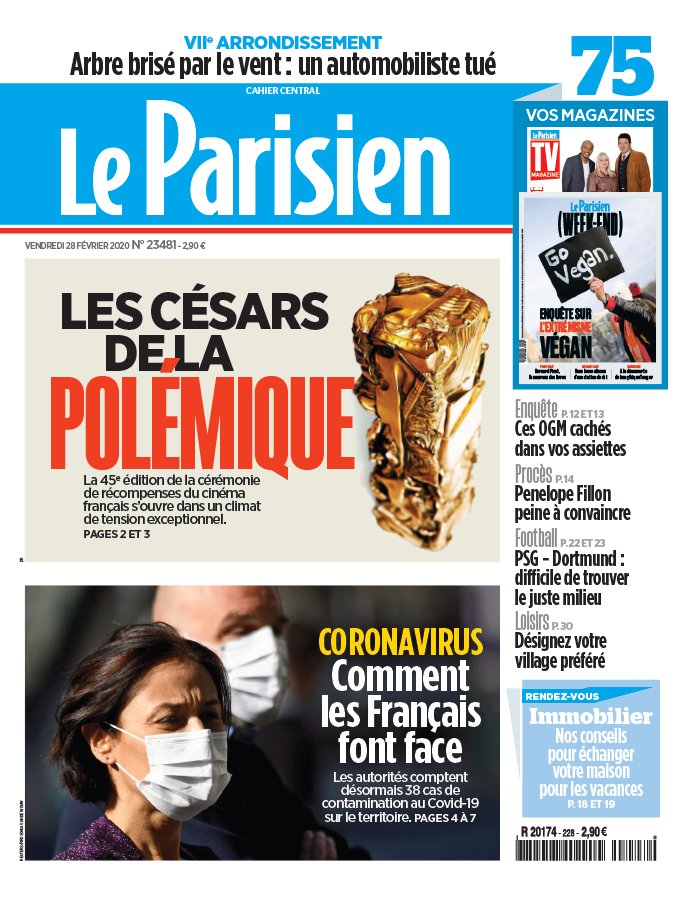 Le Parisien 28 février 2020 Le Parisien N°20200228 du 28 février 2020 à télécharger sur iPad