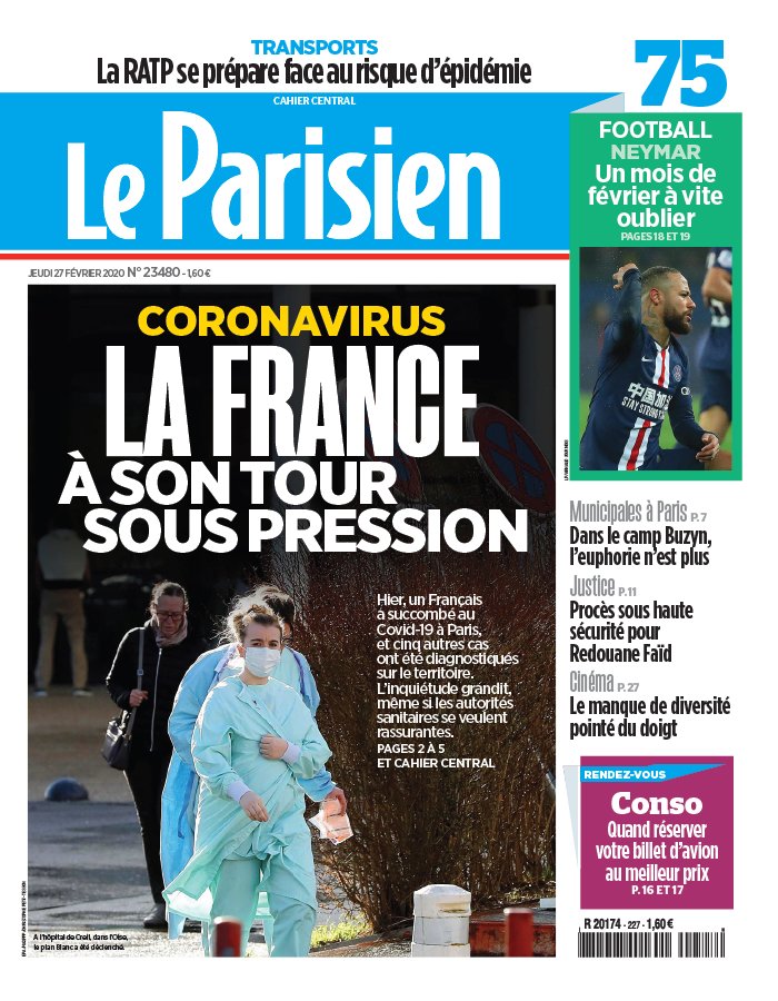 Le Parisien 27 février 2020 Le Parisien N°20200227 du 27 février 2020 à télécharger sur iPad