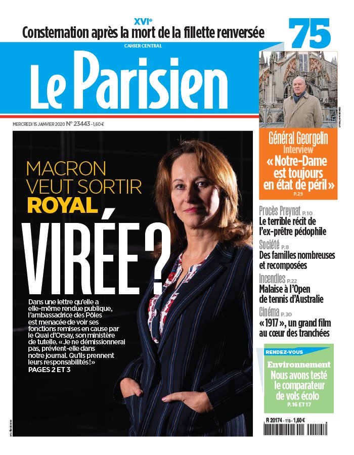 Le Parisien 15 janvier 2020 Le Parisien N°20200115 du 15 janvier 2020 à télécharger sur iPad