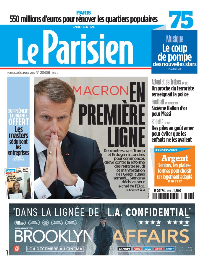 Le Parisien 03 décembre 2019 Le Parisien N°20191203 du 03 décembre 2019 à télécharger sur iPad