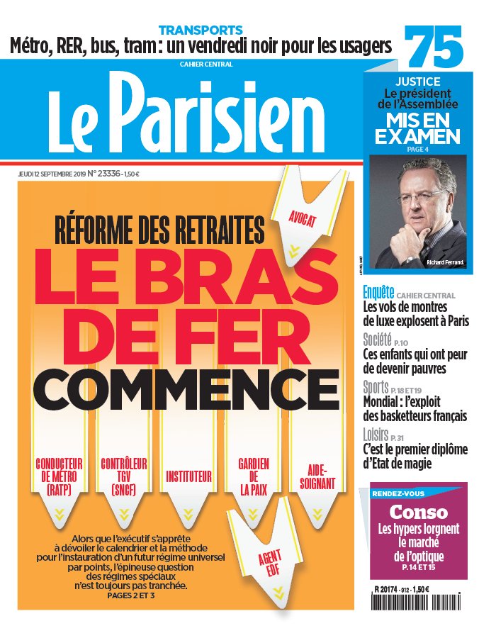 Le Parisien 12 septembre 2019 Le Parisien N°20190912 du 12 septembre 2019 à télécharger sur iPad