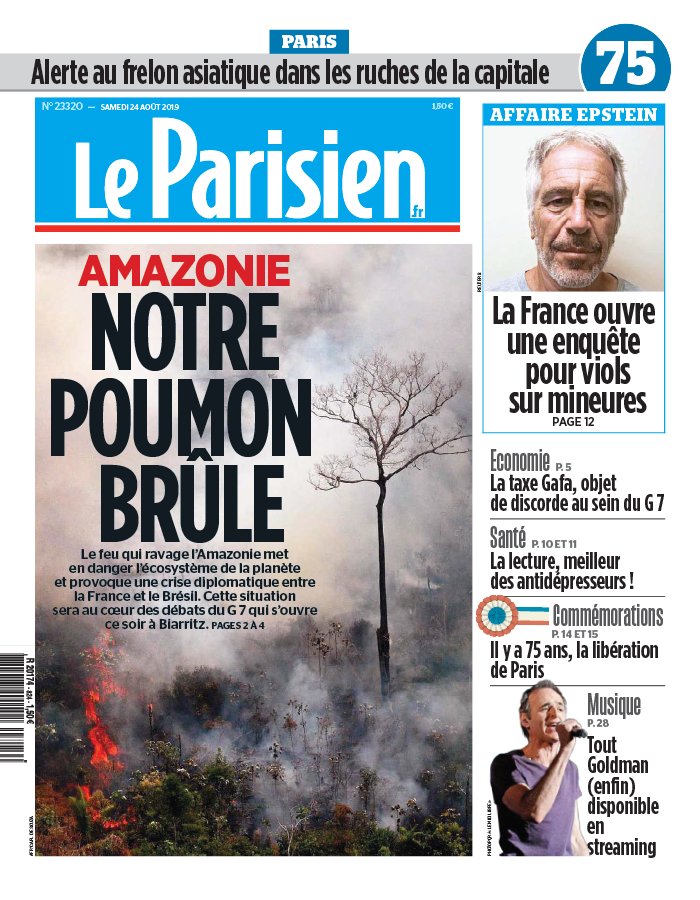 Le Parisien 24 août 2019 Abonnement Le Parisien Pas Cher avec le BOUQUET INFO ePresse.fr