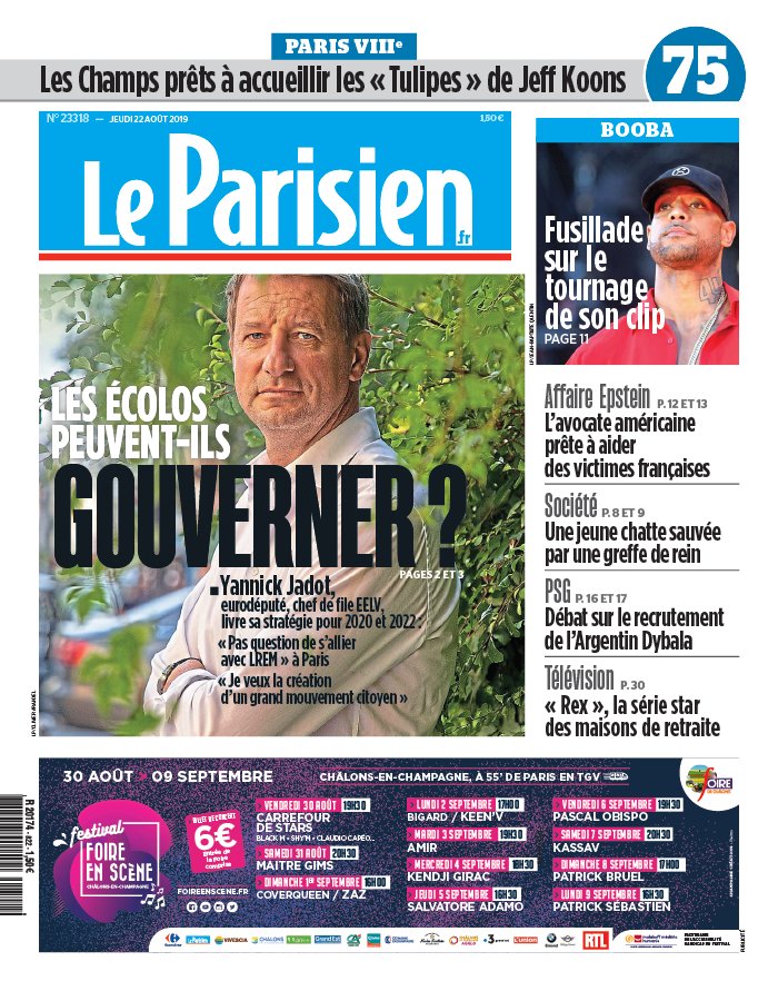 Le Parisien 22 août 2019 Abonnement Le Parisien Pas Cher avec le BOUQUET INFO ePresse.fr