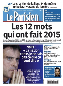 Le Parisien N°22180 du 30 décembre 2015 à télécharger sur iPad