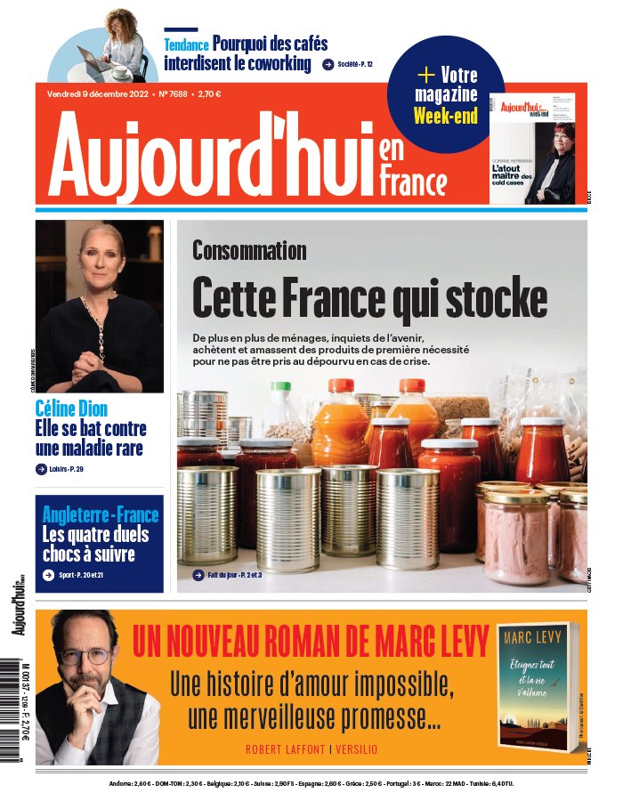 Aujourd'hui en France N°20221209 du 09 décembre 2022 à télécharger