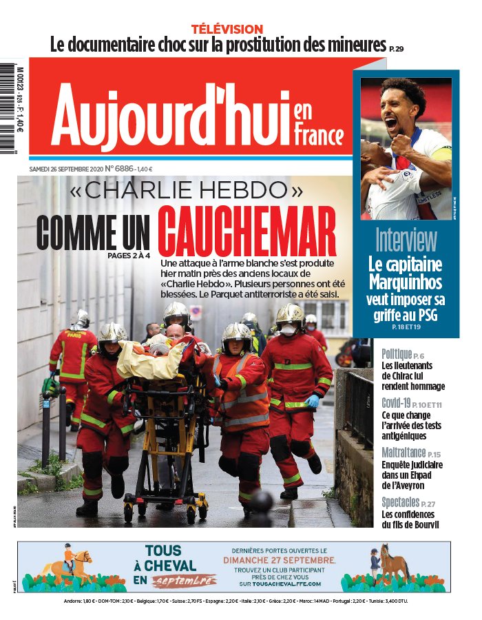 Aujourd'hui en France 26 septembre 2020 Abonnement Aujourd’hui en France ePresse.fr