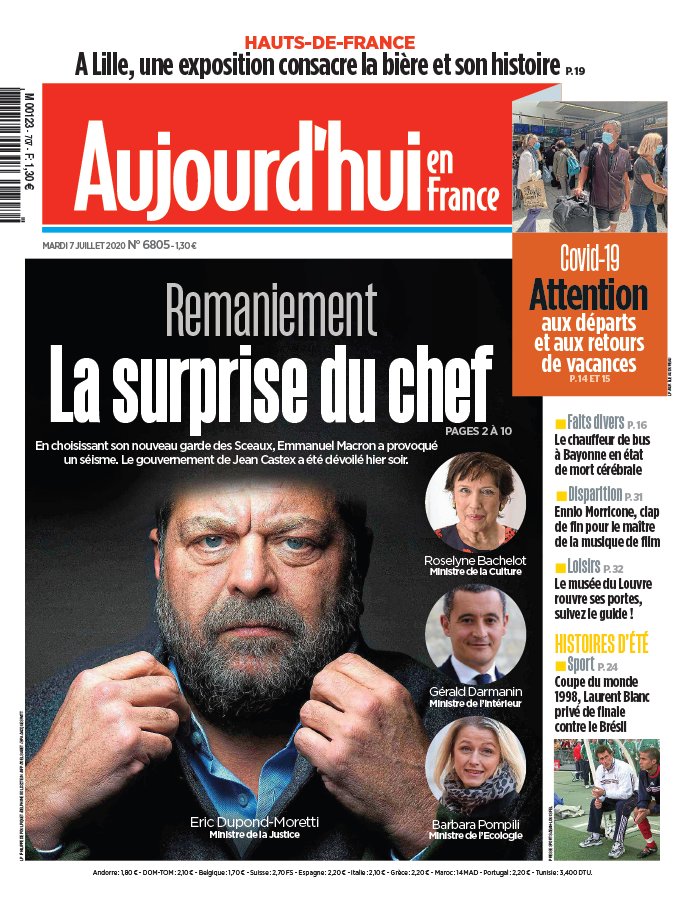 Aujourd'hui en France 07 juillet 2020 Abonnement Aujourd’hui en France ePresse.fr