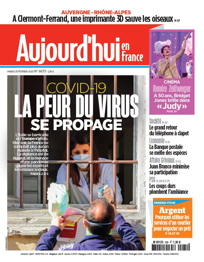 Aujourd'hui en France 25 février 2020 Abonnement Aujourd’hui en France Pas Cher avec le BOUQUET ePresse.fr
