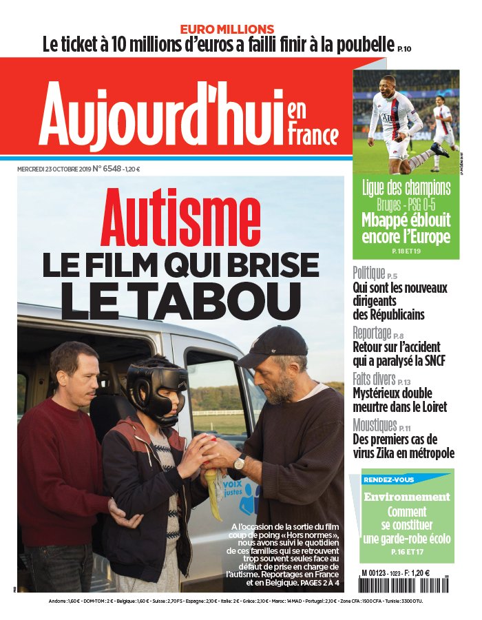 Aujourd'hui en France 23 octobre 2019 Abonnement Aujourd’hui en France Pas Cher avec le BOUQUET ePresse.fr