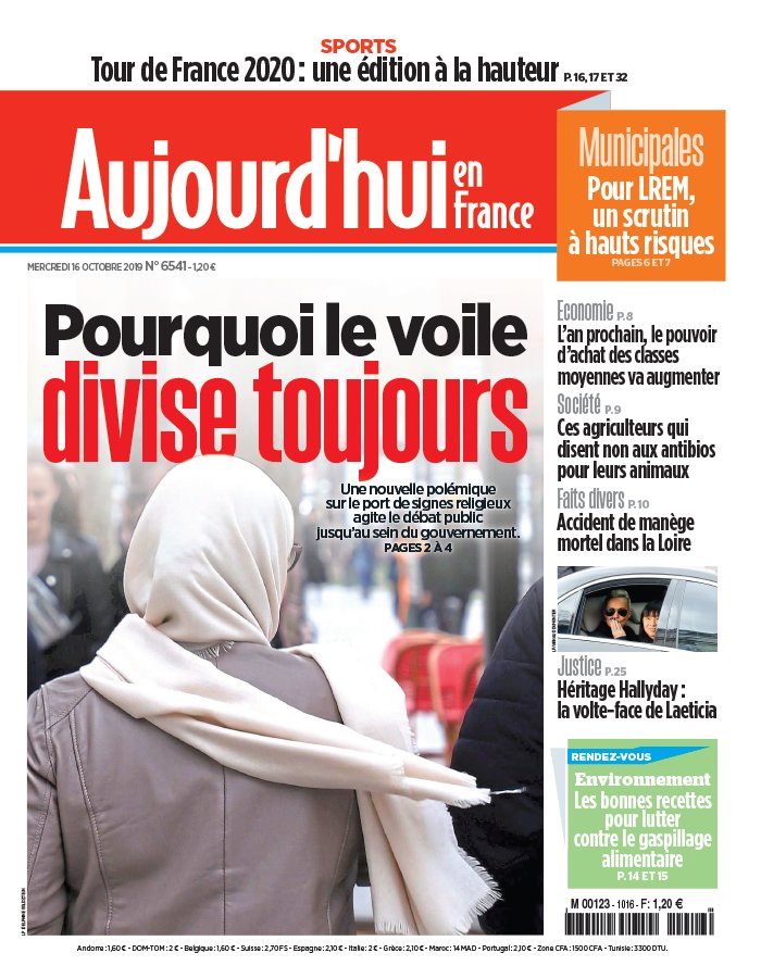 Aujourd'hui en France 16 octobre 2019 Abonnement Aujourd’hui en France Pas Cher avec le BOUQUET ePresse.fr